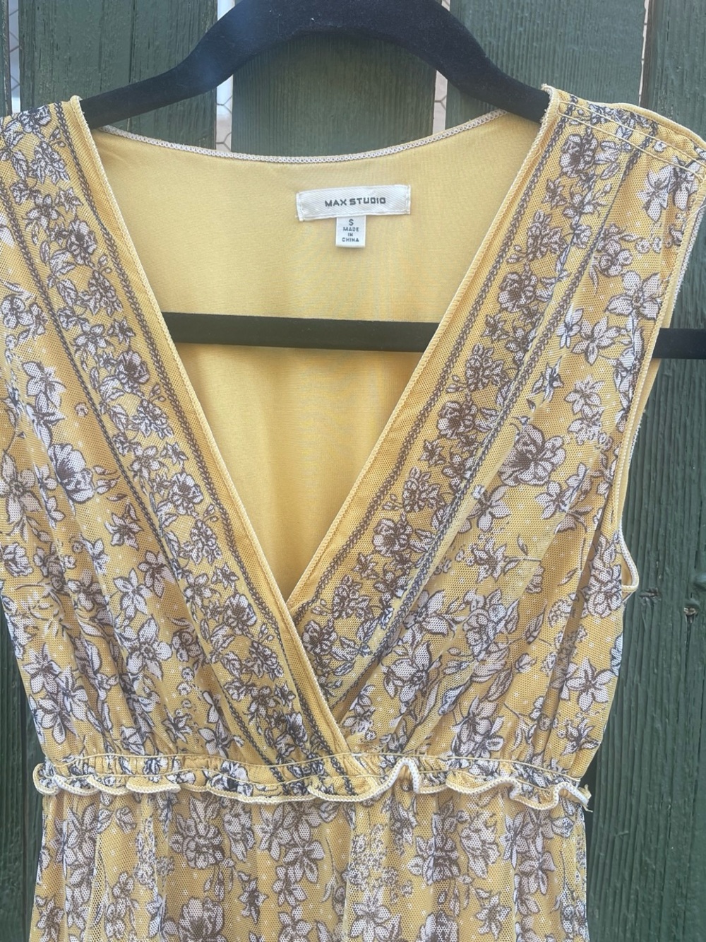 Max Studio Yellow Floral Tiered Midi Dress - Picture 2 of 3